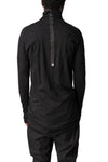 Musculature cut-out turtleneck long sleeve top, Black