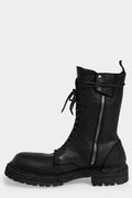 High laced combat zip boots | ER01V