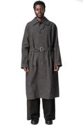 E Belted Overcoat, Grey