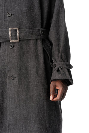 E Belted Overcoat, Grey