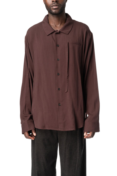 E Drape Shirt, Greyish Brown