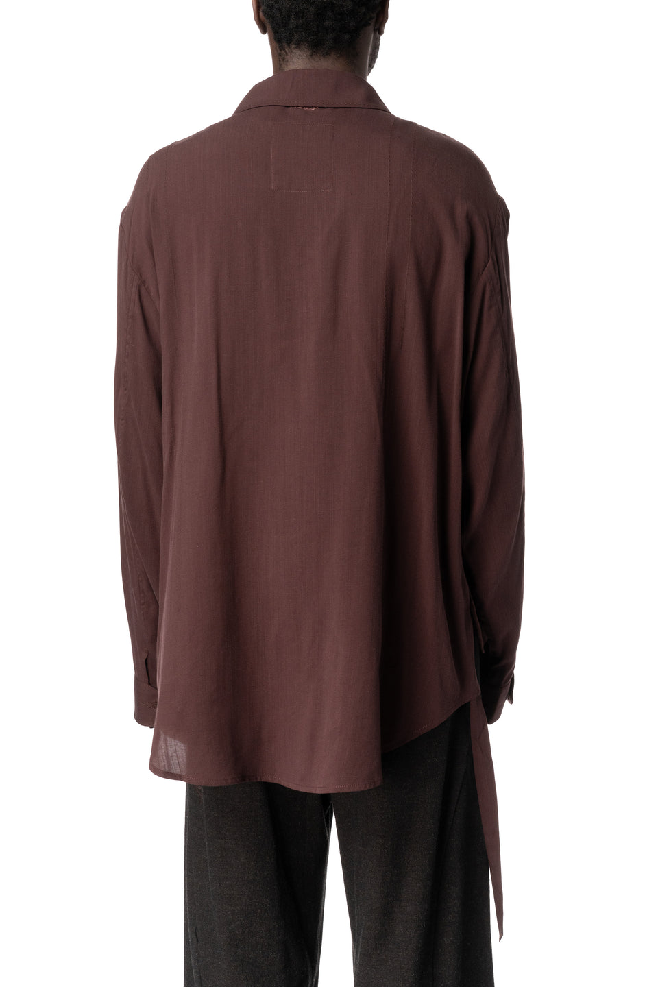 E Drape Shirt, Greyish Brown