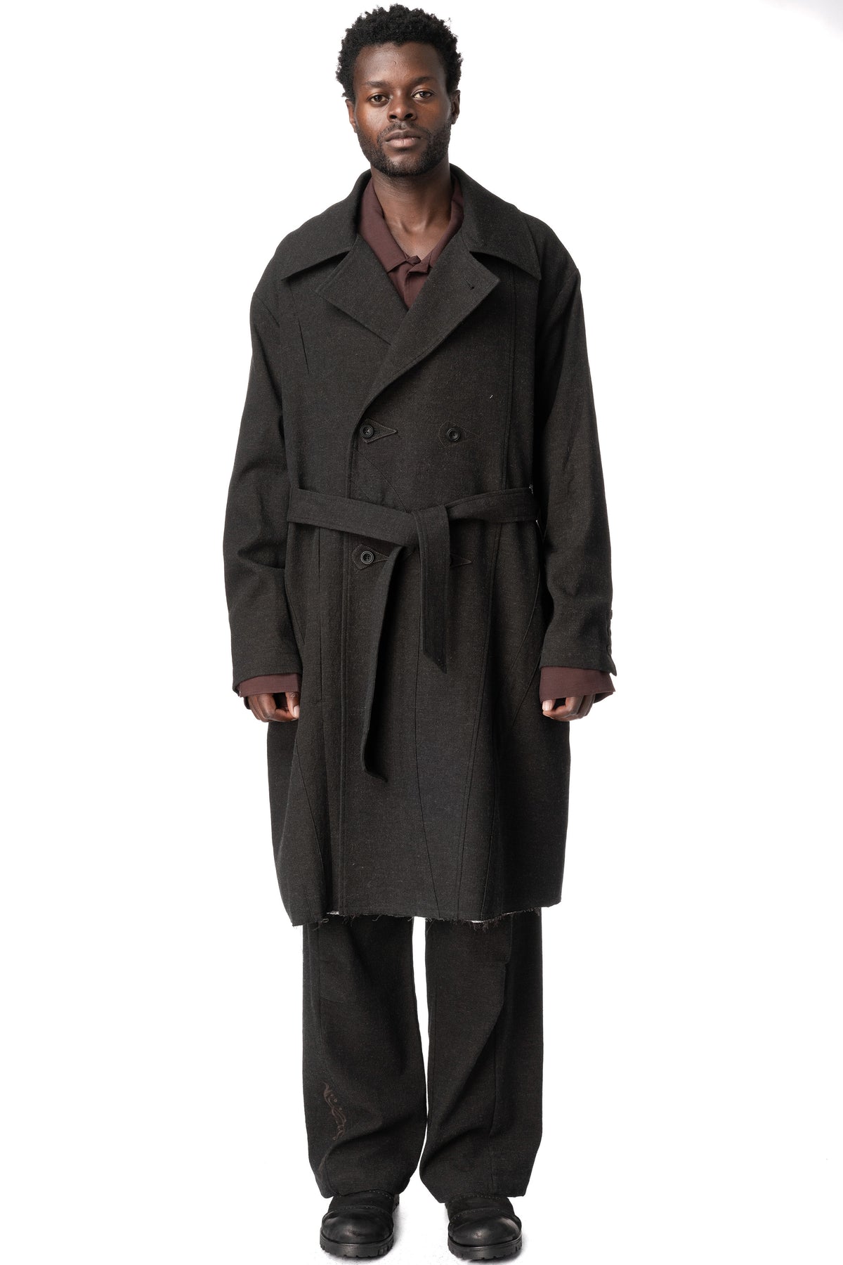 Tailored Double Breasted Trench, Black