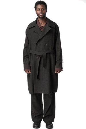 Tailored Double Breasted Trench, Black