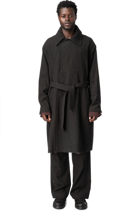Tailored Double Breasted Trench, Black