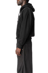 Distressed Zip Up Sweat Jacket, Black