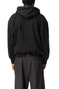 Distressed Zip Up Sweat Jacket, Black