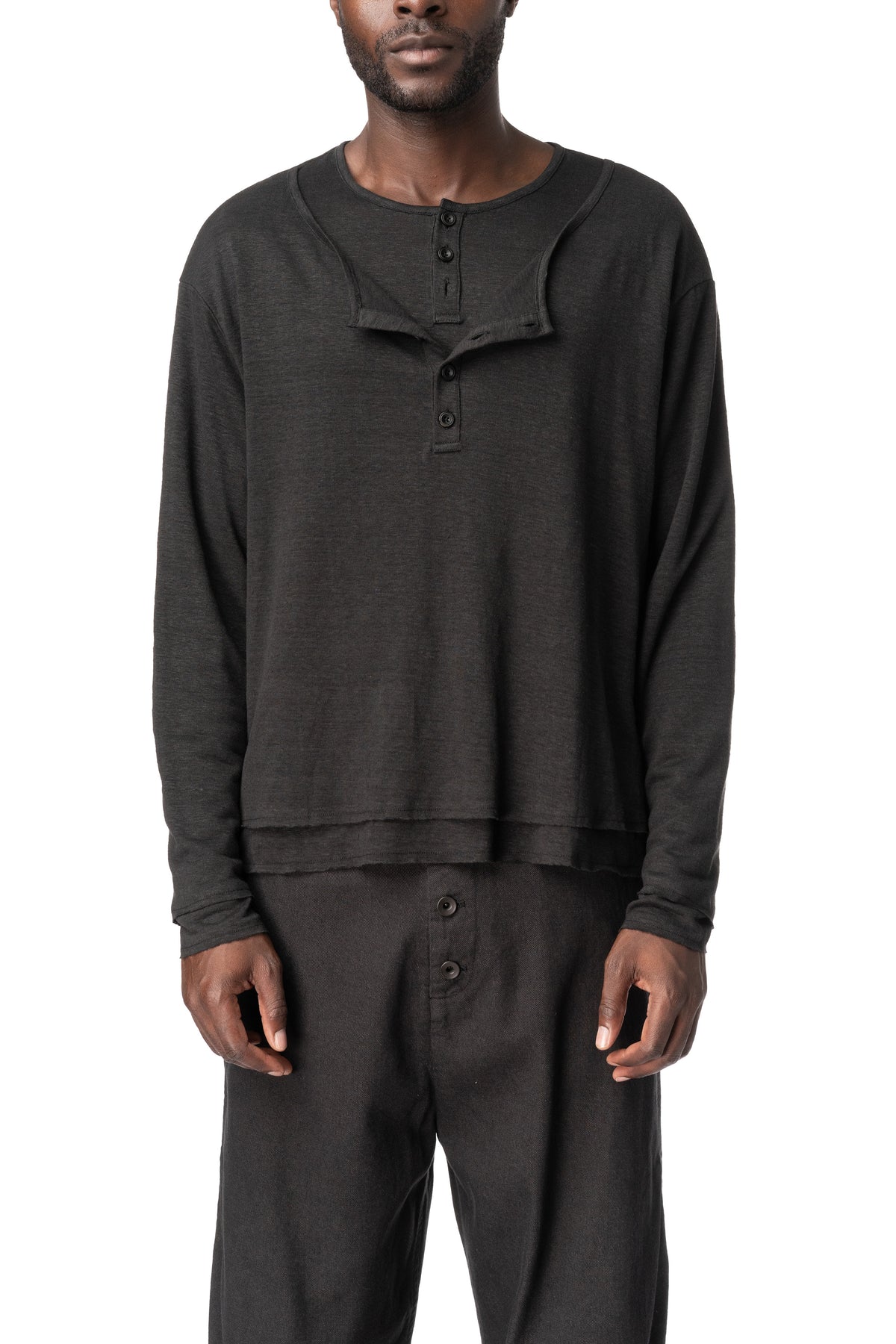Double Layered Henley, Black