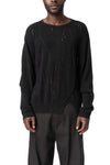 Distressed Textured Knit, Black