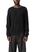 Distressed Textured Knit, Black