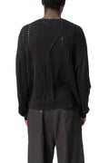 Distressed Textured Knit, Black