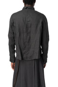 Knitted Panel Tunic Shirt, Grey