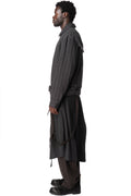 Drape Scarf Cropped Jacket, Grey