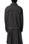 Drape Scarf Cropped Jacket, Grey