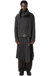 Drape Scarf Cropped Jacket, Grey