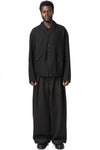 Overlock Mandarin Collar Blazer, Black