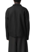 Overlock Mandarin Collar Blazer, Black