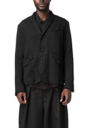 Distressed Knitted Blazer, Black
