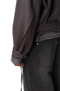 Belted Cropped Trench, Greyish Purple