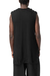 Sleeveless textured knit vest, Black