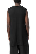 Sleeveless textured knit vest, Black
