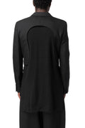 Cropped double-breasted wool blazer, Black