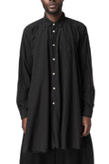 Oversized longline crinkle shirt, Black