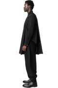 Oversized longline crinkle shirt, Black