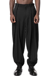 Double pleated tapered wool pants