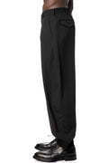 Double pleated tapered wool pants