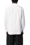 Asymmetric draped panel cotton shirt, White