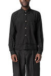 Cropped layered hem polyester shirt