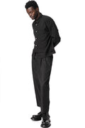 Cropped layered hem polyester shirt