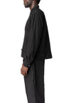 Cropped layered hem polyester shirt