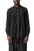 Crinkled long sleeve polyester shirt