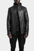Incarnation | High neck hidden zip leather jacket