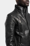Incarnation | High neck hidden zip leather jacket