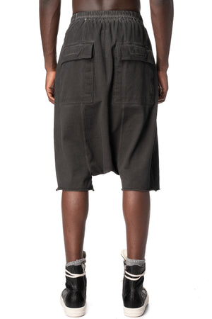 Drawstring Pods knit shorts, Faded Black