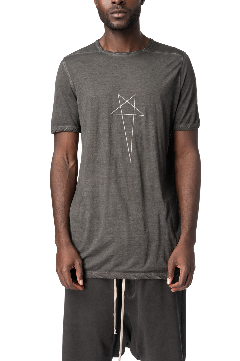 Level T gauze jersey T-shirt, Faded Black Pentagram