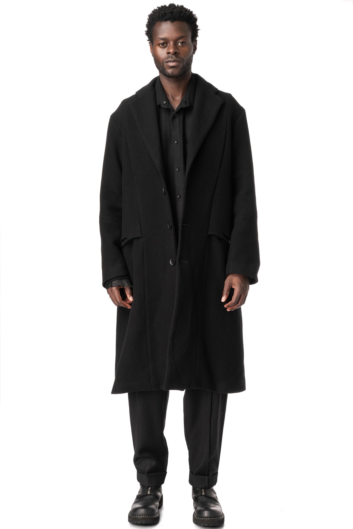 Oversized wool coat, Black