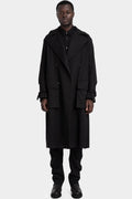 Double breasted wool trench coat