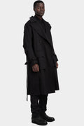 Double breasted wool trench coat