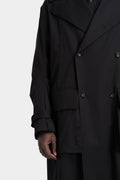 Double breasted wool trench coat