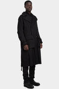 Double breasted wool trench coat