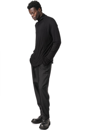 Bamboo double layer turtleneck, Black