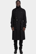 Double breasted wool trench coat