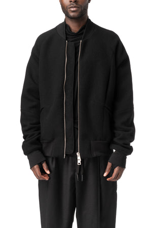 Wool bomber jacket, Black