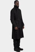 Double breasted wool trench coat