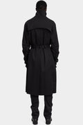 Double breasted wool trench coat