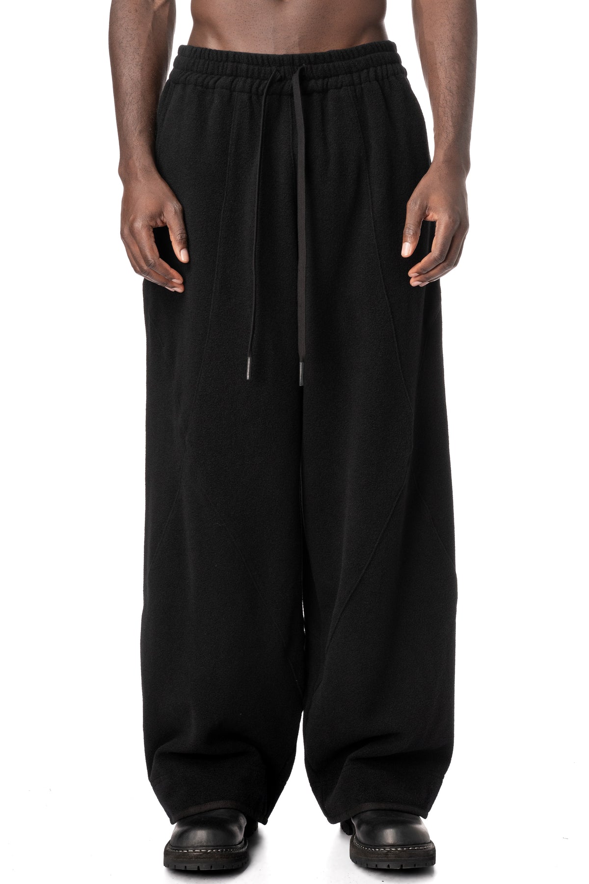 Wide cashmere pants, Black